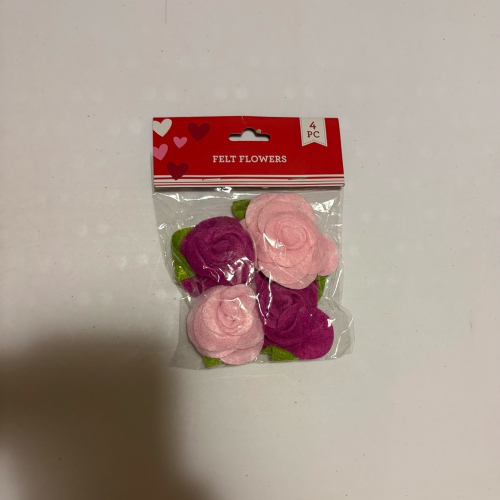 Felt Flower - Pink & Magenta (4pc)